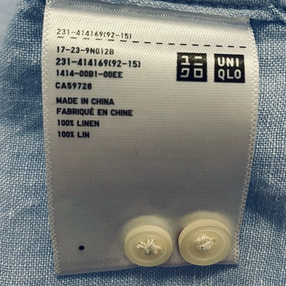 Uniqlo 100% Linen Button Down Shirt - Picture 3 of 4